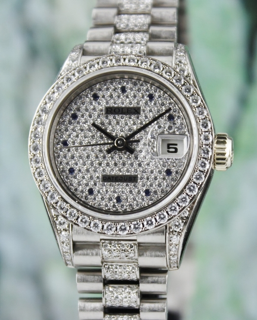 (image for) 100% ORIGINAL ROLEX 18K WHITE GOLD OYSTER PERPETUAL DATEJUST / 69159